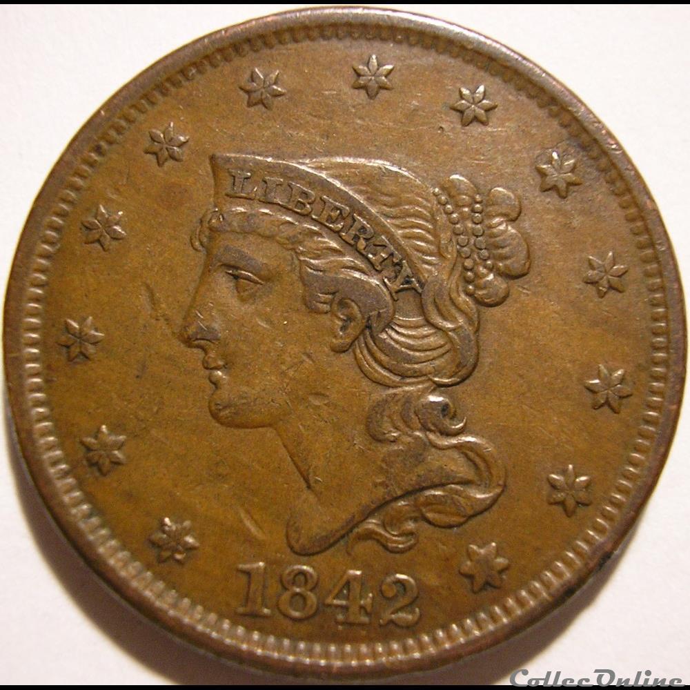 1842 One Cent - Large Date monnaies monde etats unis 1842 one cent large date