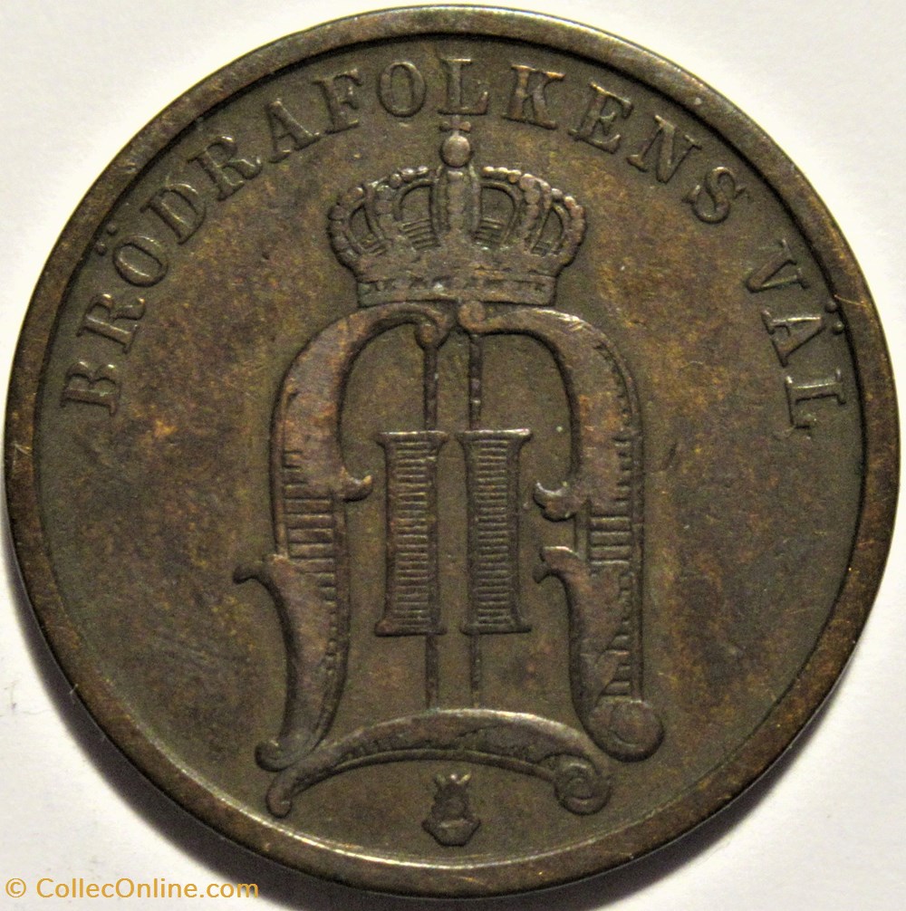 Sweden - Oscar II - 2 Öre 1899 monnaies monde suede sweden oscar ii 2 ore 1899