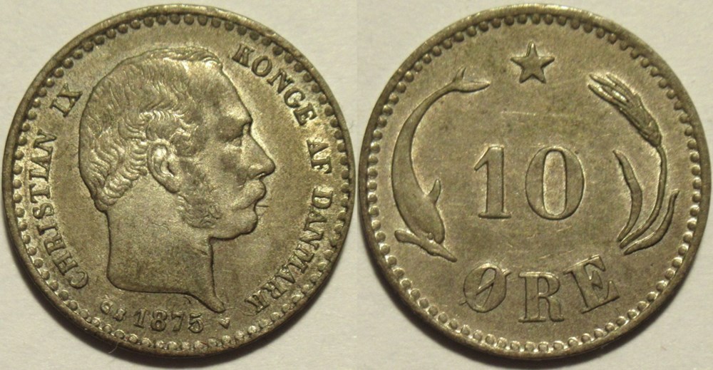 monnaies monde danemark christian ix denmark 10 re 1875