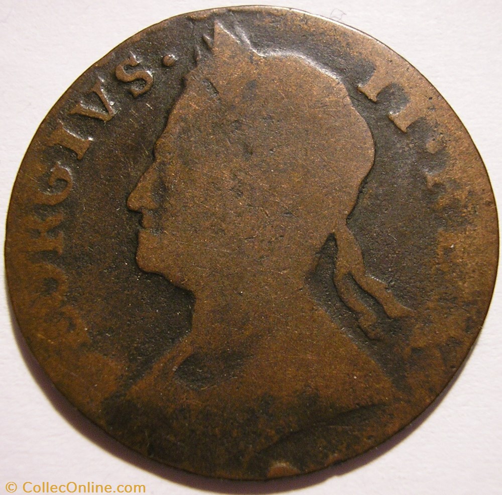 1737 Half Penny No Regal - George II of Great Britain 2 monnaie monde etat uni 1737 half penny no regal george ii of great britain