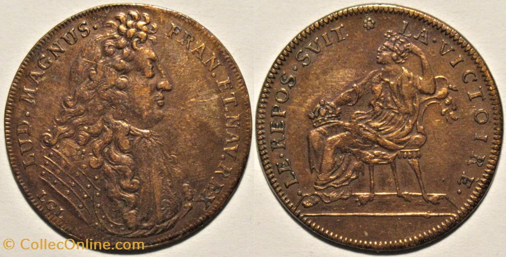 Louis XIV - c.1684, La Paix de Ratisbonne - Jeton de L.G. Lauffer monnaies paranumismatique jetons poids louis xiv c 1684 la paix de ratisbonne jeton de l g lauffer
