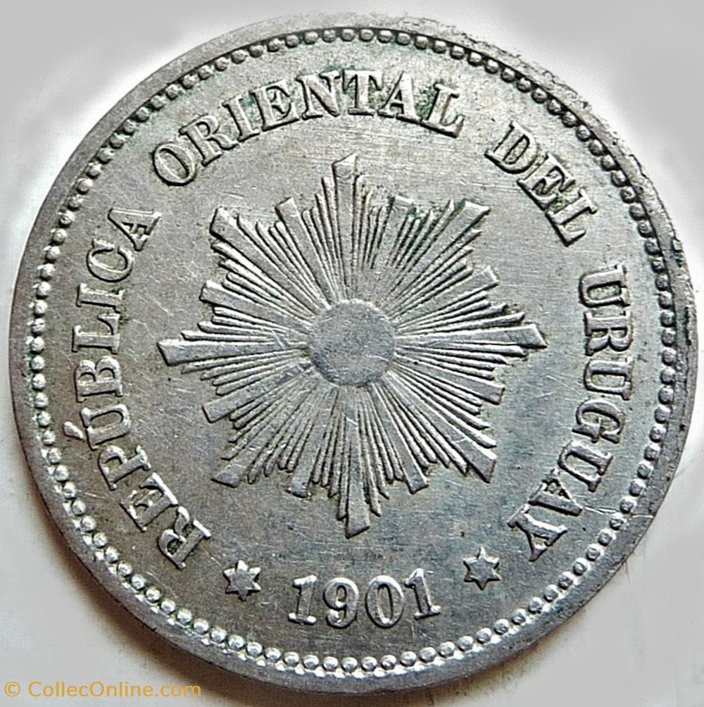 Uruguay - 5 Centésimos 1901 A 2 monnaies monde uruguay 5 centesimos 1901 a