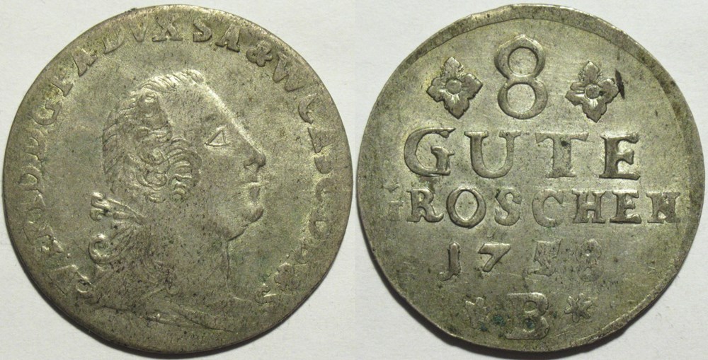 Viktor Friedrich - 8 Gute Groschen 1758 - Principality of Anhalt-Bernburg monnaies europe medievale saint empire romain germanique viktor friedrich 8 gute groschen 1758 principality of anhalt bernburg