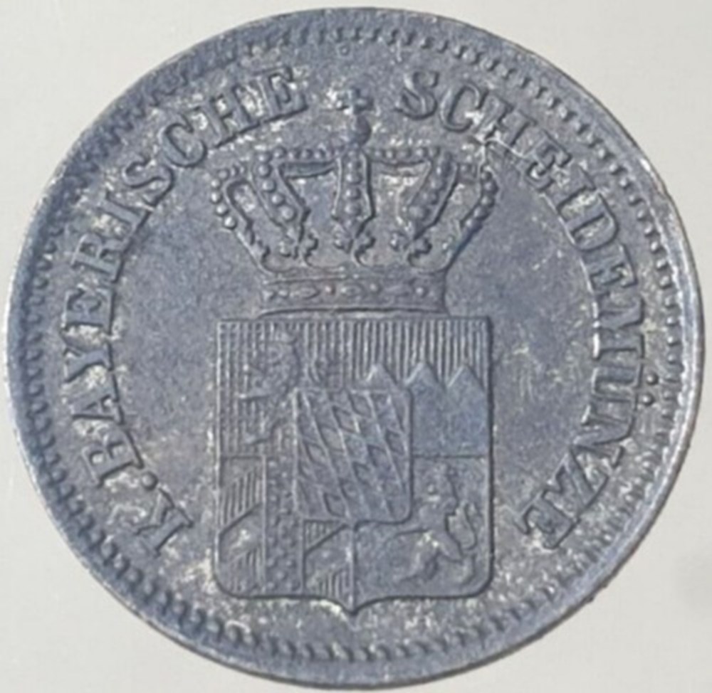 Ludwig II - 1 Kreuzer 1865 - Kingdom of Bavaria monnaies europe medievale saint empire romain germanique ludwig ii 1 kreuzer 1865 kingdom of bavaria