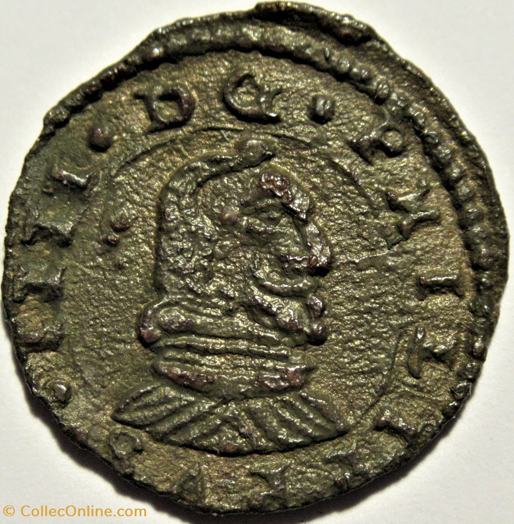 1661 Madrid - 8 Maravedis - Felipe IV de España (ex.2) 2 monnaies monde espagne 1661 madrid 8 maravedis felipe iv de espana ex 2
