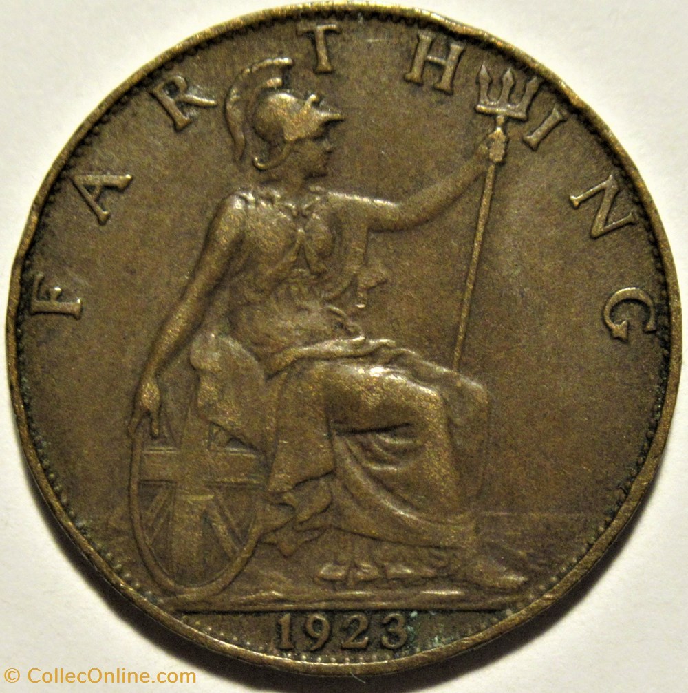 monnaies monde royaume uni george v farthing 1923 great britain