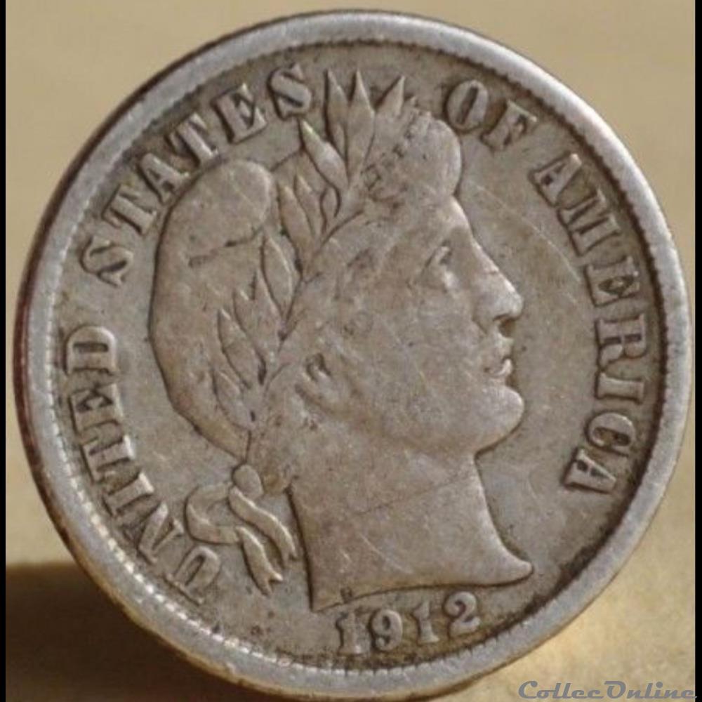 1912 Denver Dime monnaies monde etats unis 1912 denver dime