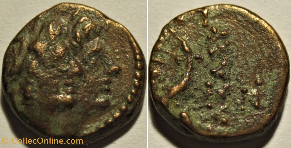 Alexander I Balas & Cleopatra, c.150-145 BC. - AE12 monnaies antiques av jc ap grecques alexander i balas cleopatra c 150 145 bc ae12