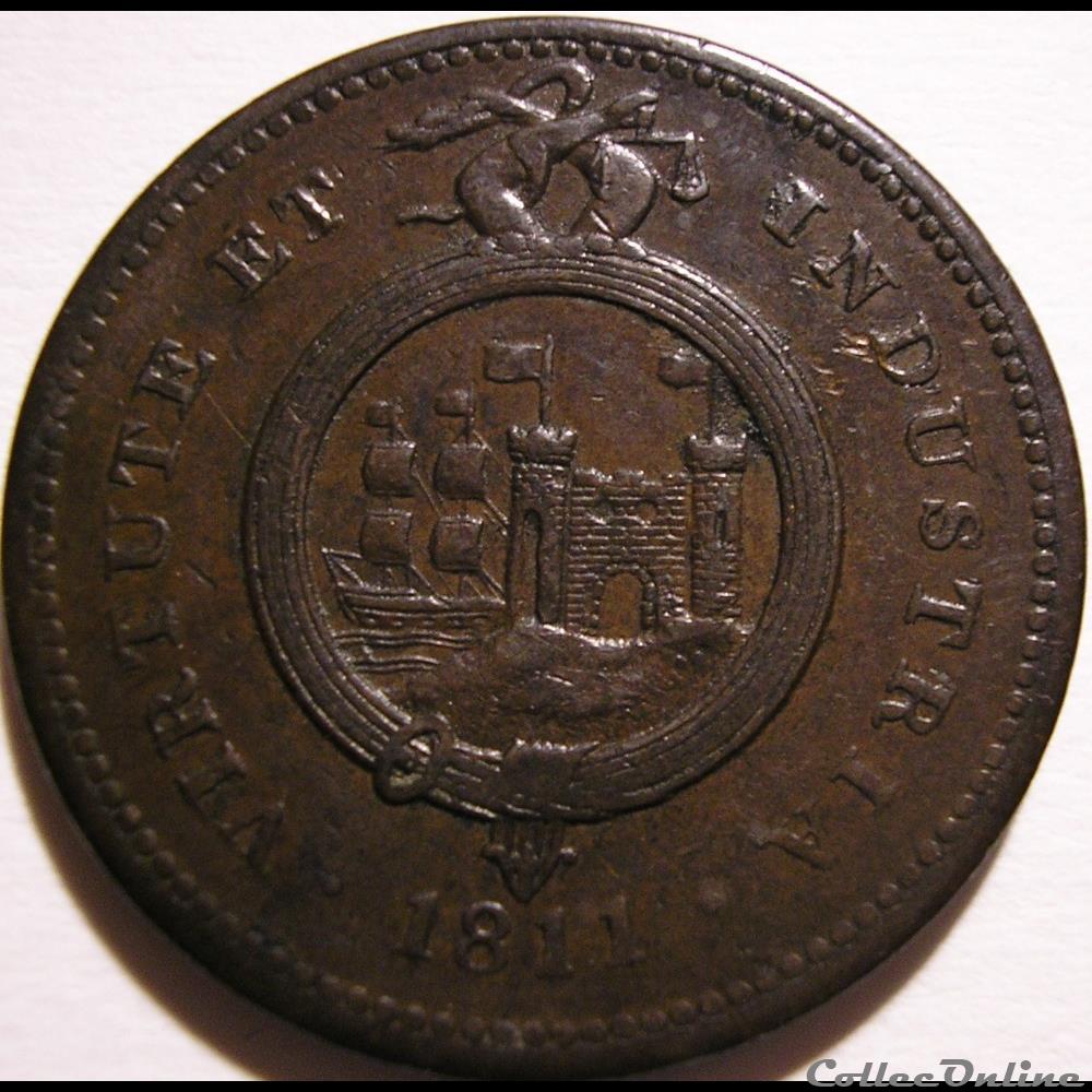1811 One Penny - Bristol & South Wales monnaies monde royaume uni 1811 one penny bristol south wales