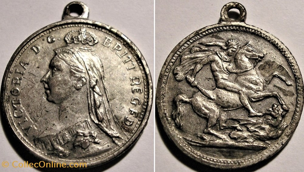 Queen Victoria - Medalet St George ca. 1887 - Great Britain medaille royaume uni queen victoria medalet st george ca 1887 great britain