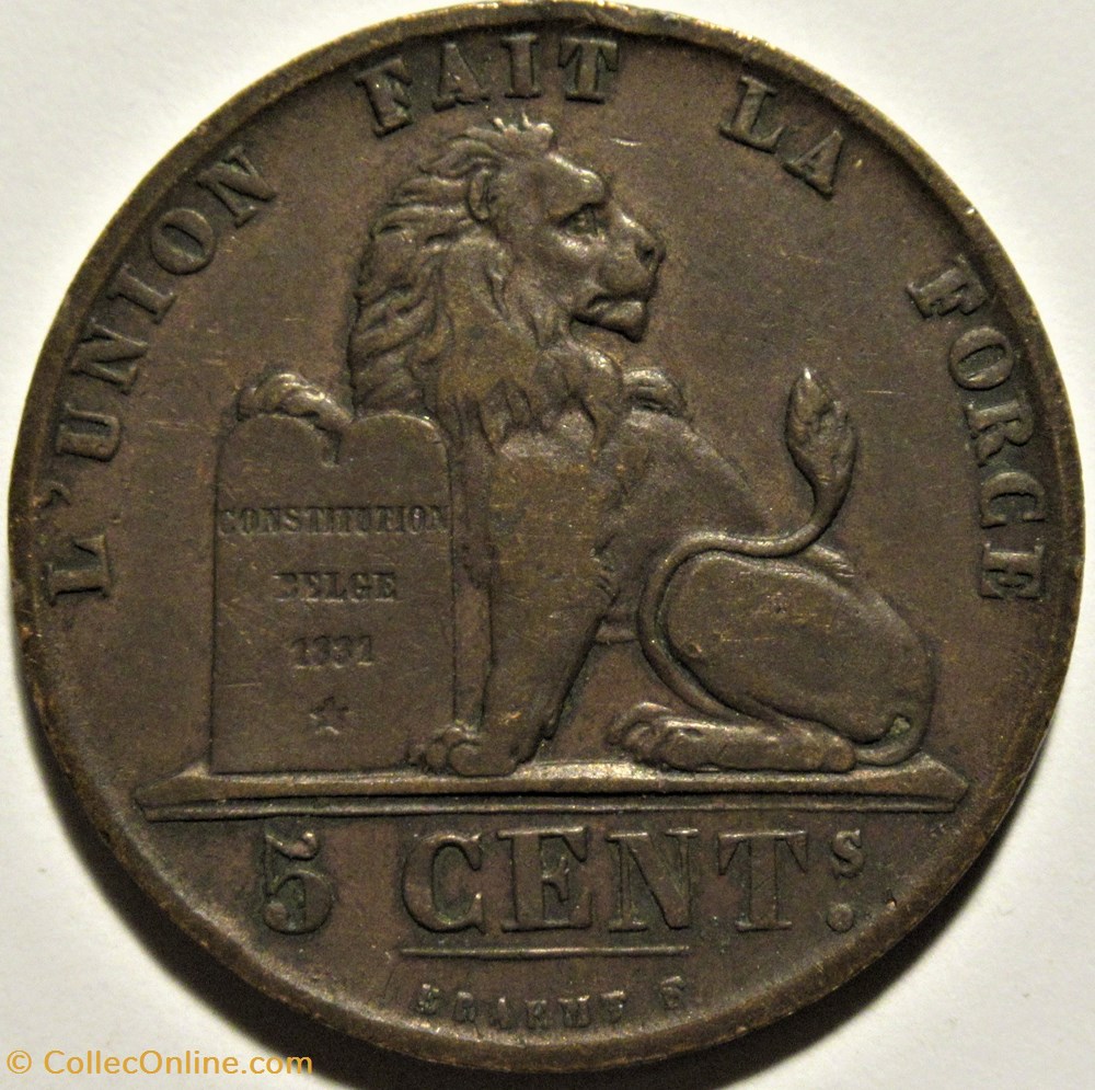 monnaies monde belgique belgium 5 centimes 1856 leopold ist