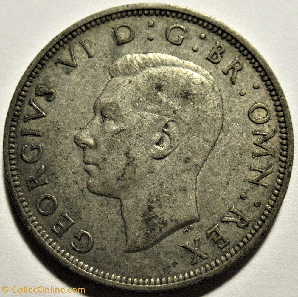 George VI - Half Crown 1939 - Great Britain (ex.2) 2 monnaies monde royaume uni george vi half crown 1939 great britain ex 2