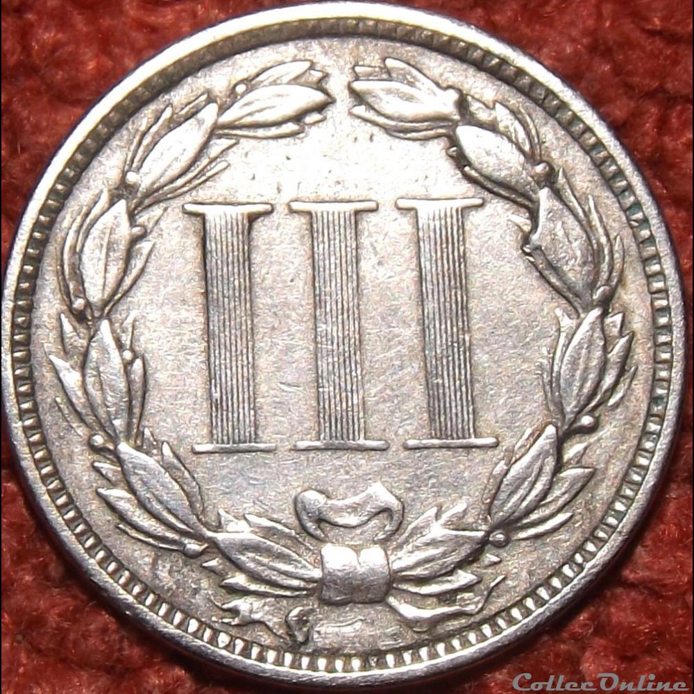1873 - 3 Cents - Open 3 monnaie monde etat uni 1873 3 cents open 3