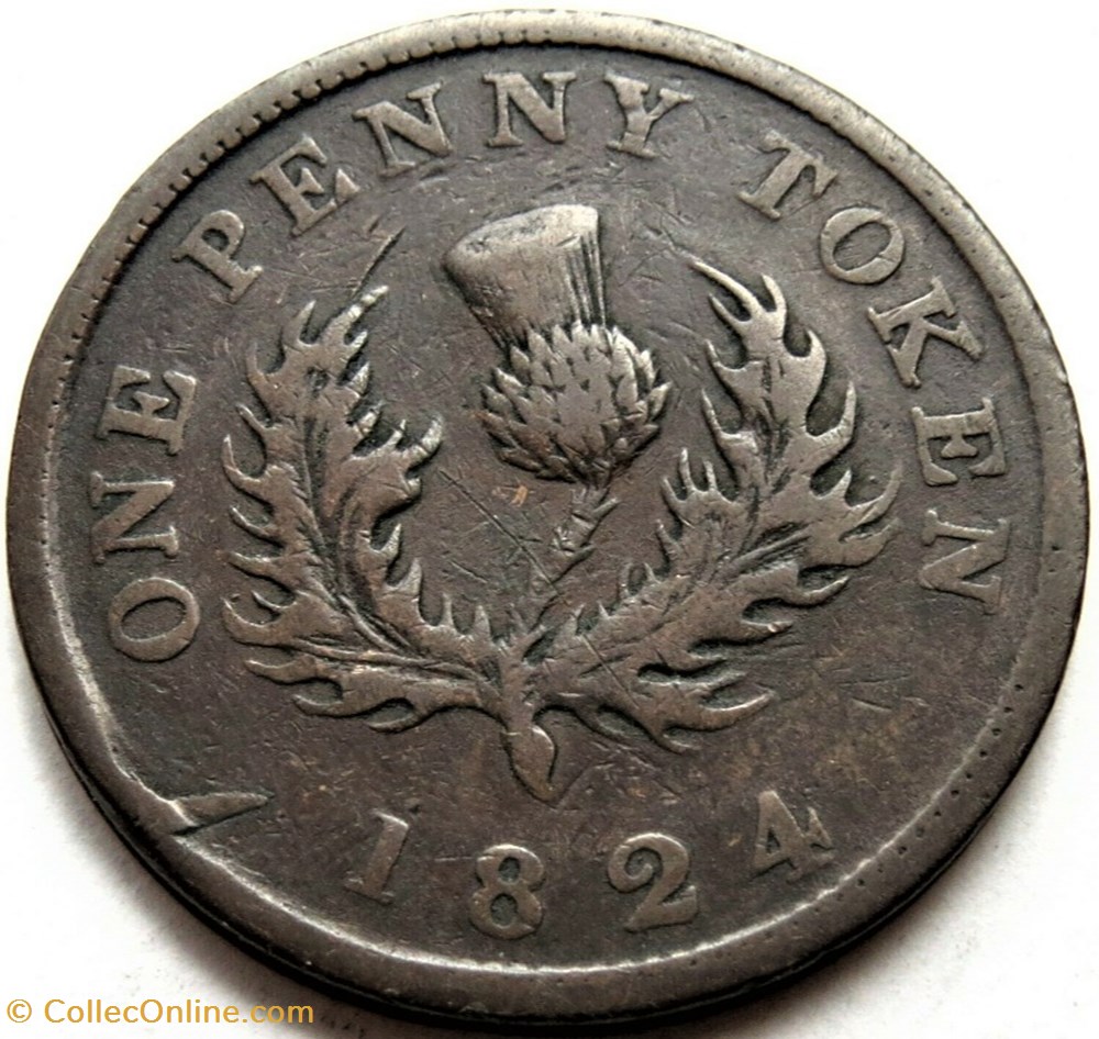 George IV - One Penny Token 1824 - Nova Scotia (var.) monnaies monde canada george iv one penny token 1824 nova scotia var