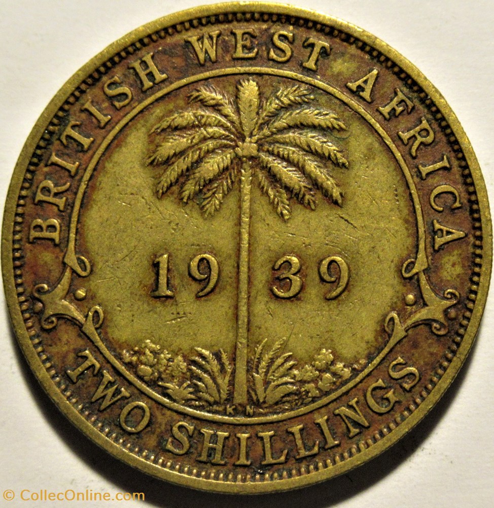 George VI - Two Shillings 1939 KN - West Africa monnaies monde nigeria george vi two shillings 1939 kn west africa