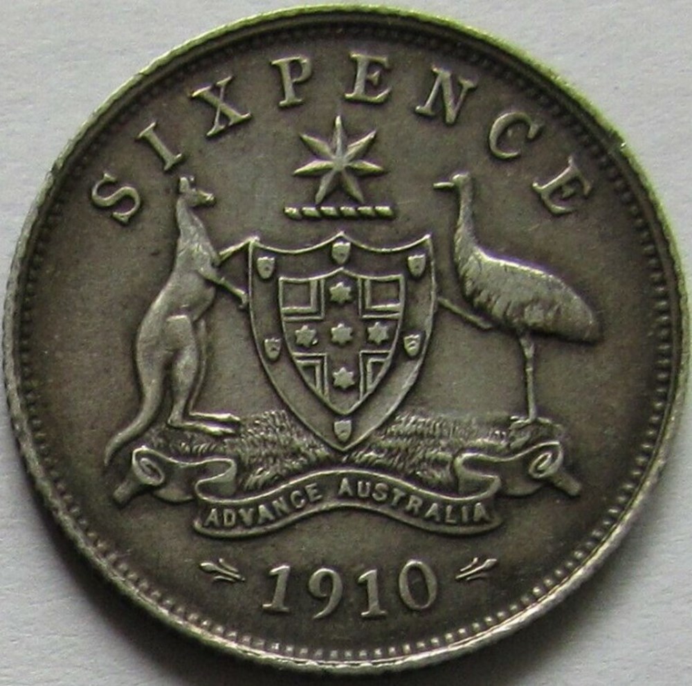 Edward VII - 6 Pence 1910 - Australia (ex.2) monnaies monde australie edward vii 6 pence 1910 australia ex 2