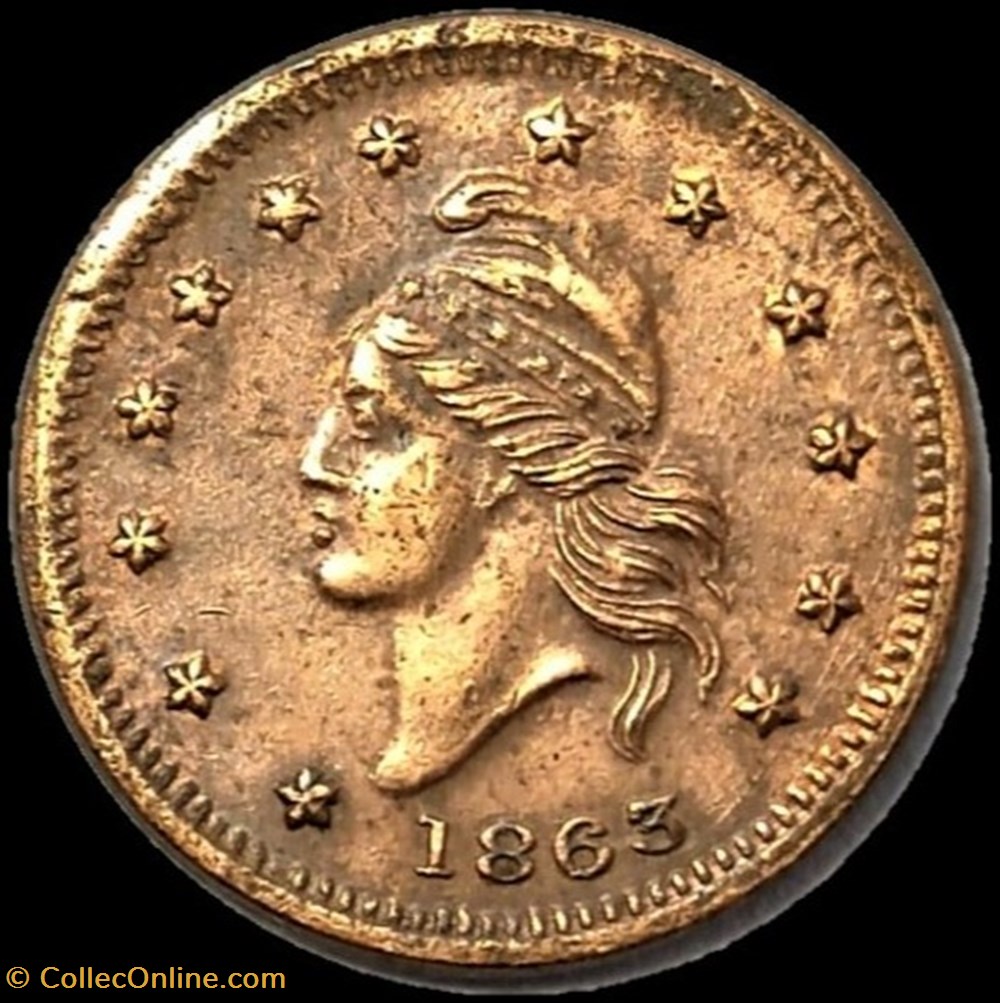 monnaies paranumismatique jetons poids 1863 civil war usa token union for ever french liberty head