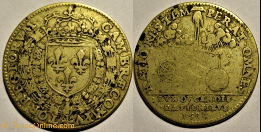 Henri III - 1588, Jeton de la Chambre des Comptes monnaies paranumismatique jetons poids henri iii 1588 jeton de la chambre des comptes