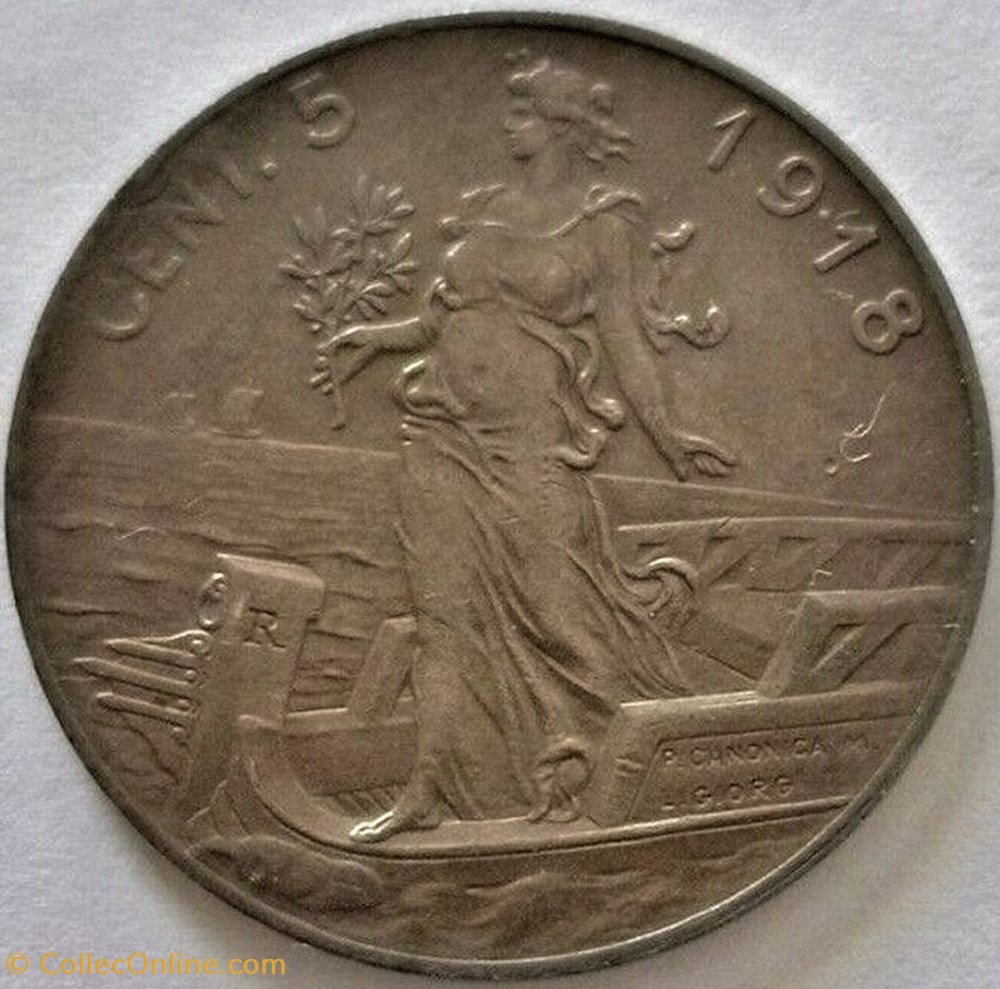 1918 Regno d'Italia, 5 Centesimi, Roma - Vittorio Emanuele III (ex.2) 3 monnaies monde italie 1918 regno italia 5 centesimi roma vittorio emanuele iii ex 2