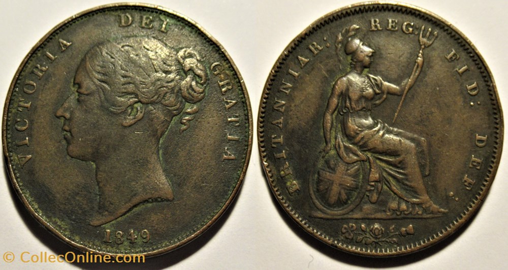 Victoria - One Penny 1849 - Kingdom of Great Britain monnaies monde royaume uni victoria one penny 1849 kingdom of great britain