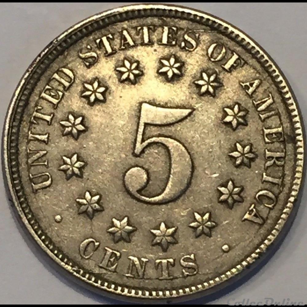 1869 5 Cents - Die crack monnaies monde etats unis 1869 5 cents die crack