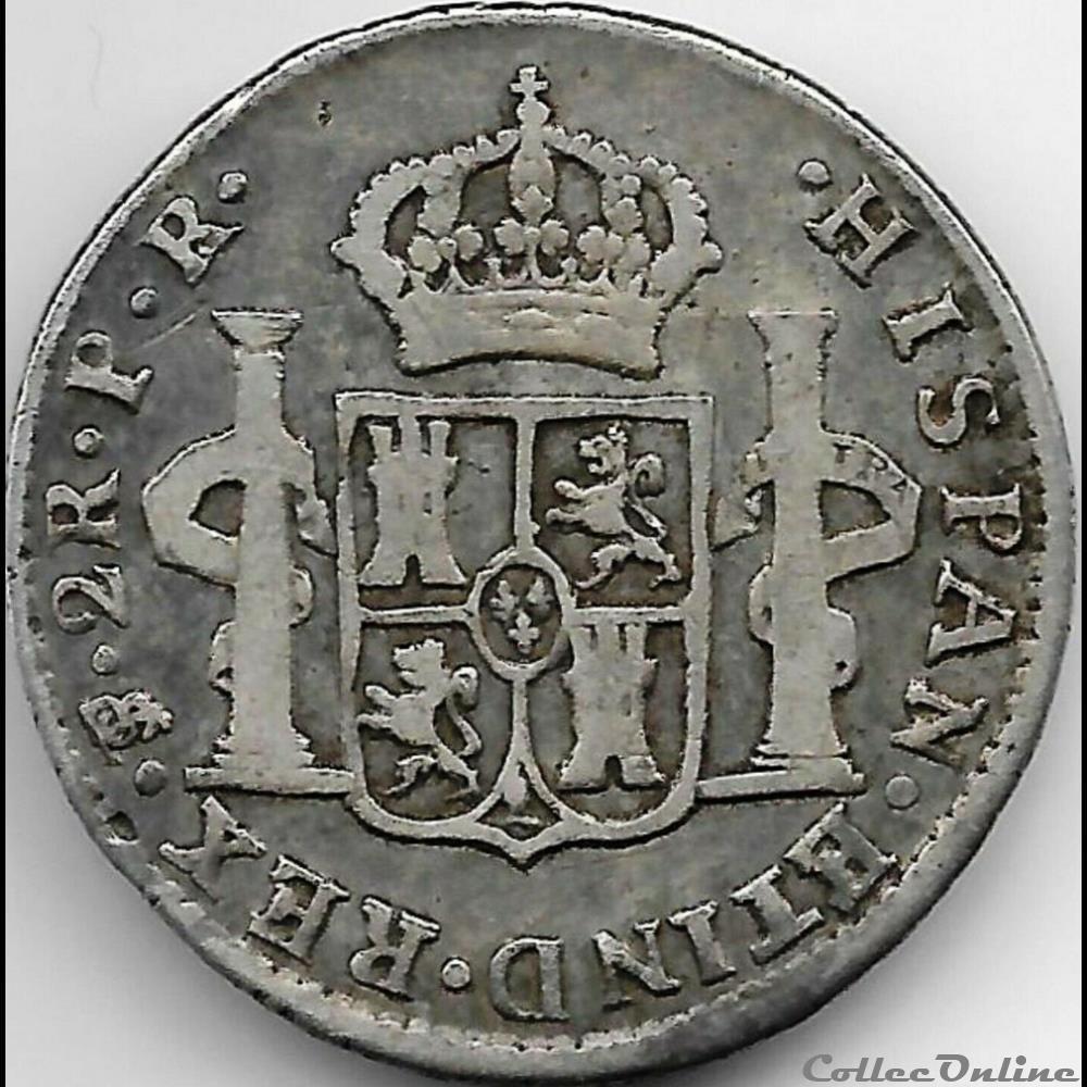 2 Reales 1790/89 Potosi - Carlos IV de España 4 monnaie monde bolivie 2 reales 1790 89 potosi carlos iv de espana