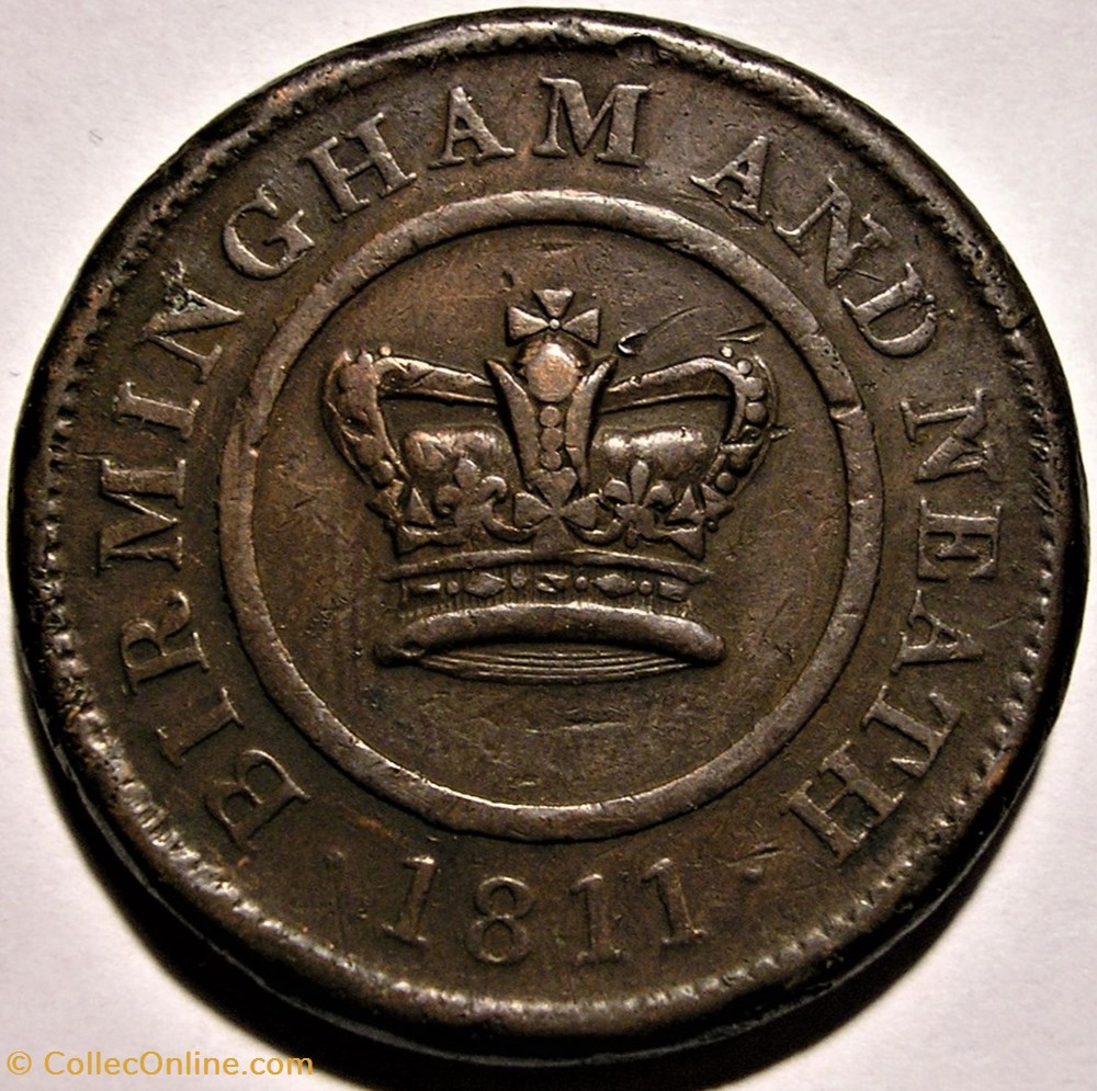1811 One Penny Token - Crown Copper Company monnaie monde royaume uni 1811 one penny token crown copper company