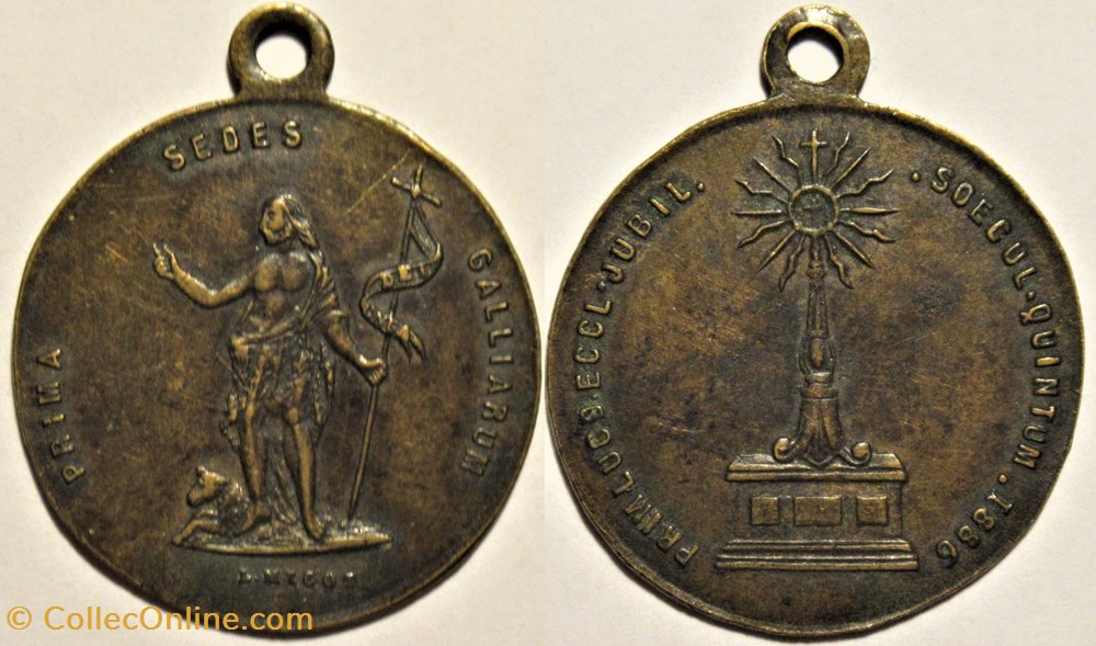 patrimoine religieux souvenir medaille du grand jubile de la primatiale saint jean a lyon en 1886