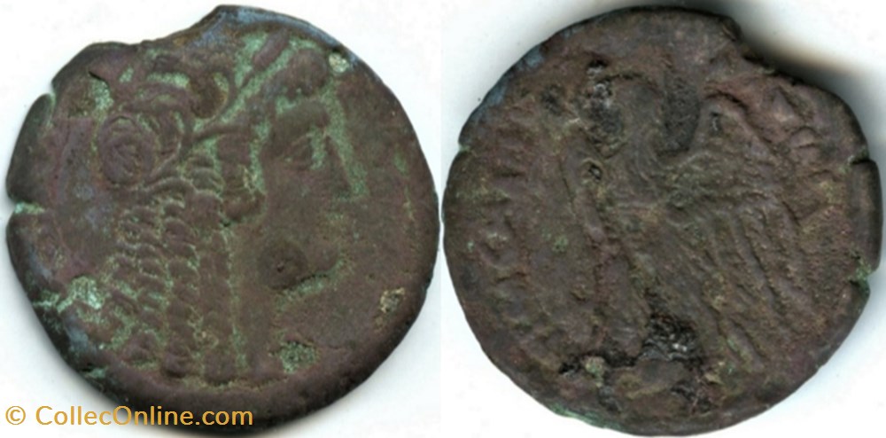 Cleopatra I & Ptolemy VI (180-176) Dichalkon Æ 28 monnaies antiques grecques cleopatra i ptolemy vi 180 176 dichalkon 28