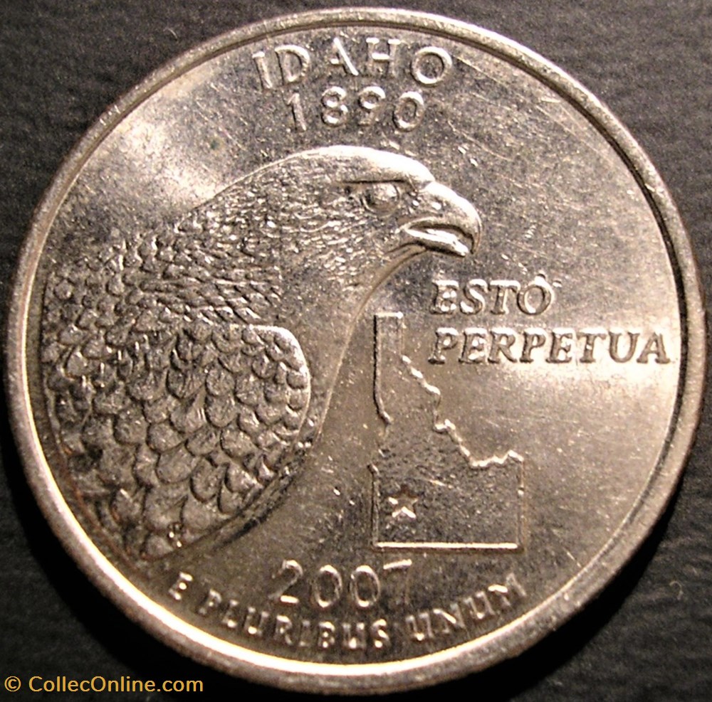 monnaie monde etat uni 2007 d quarter dollar idaho state