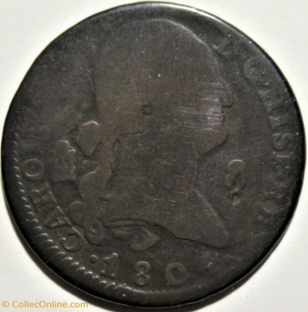 1804 - 8 Maravedis Segovia - Carlos IV de España monnaies monde espagne 1804 8 maravedis segovia carlos iv de espana