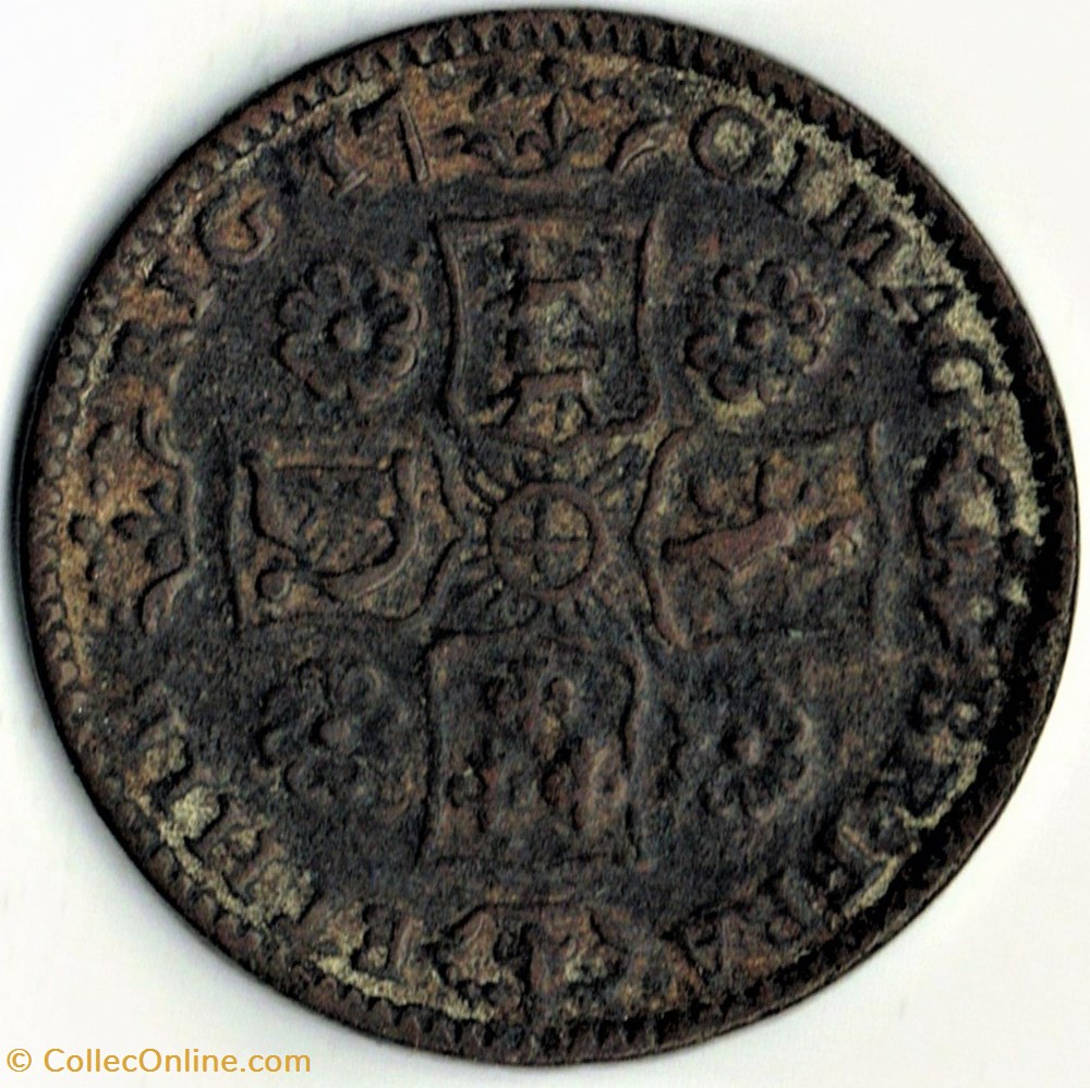 monnaie jeton mereaux queen anne stuart 1701 token imitation guinea accession to the throne