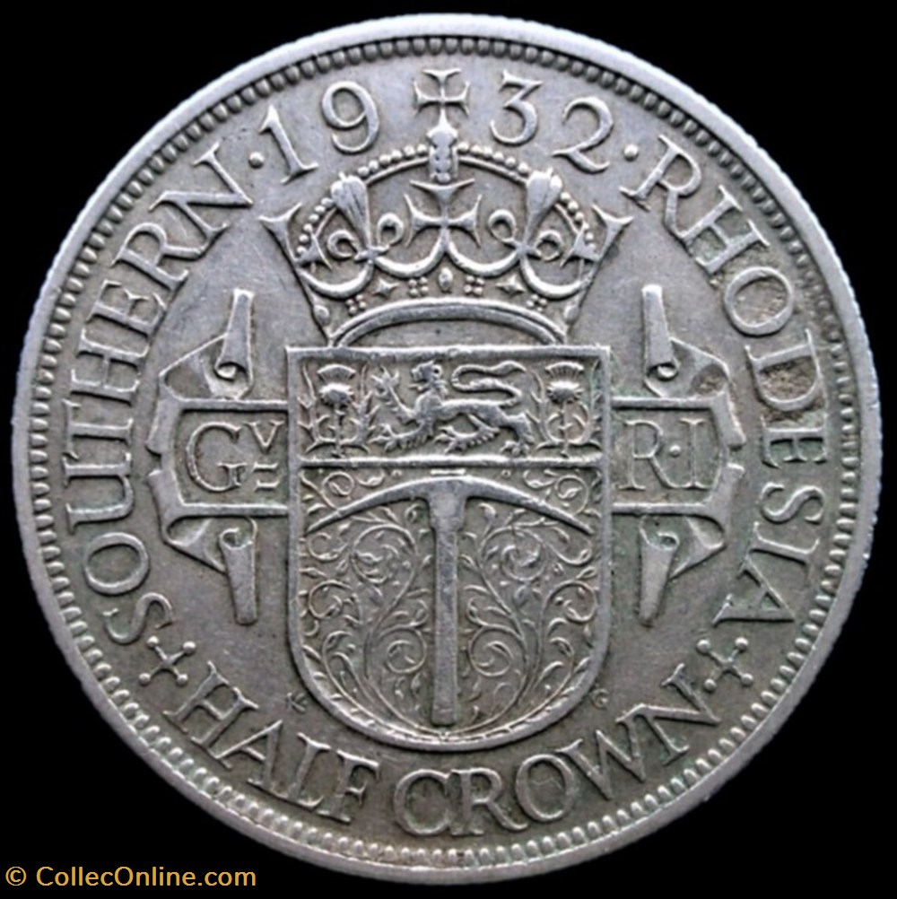 George V - Half Crown 1932 - Southern Rhodesia monnaies monde zimbabwe george v half crown 1932 southern rhodesia