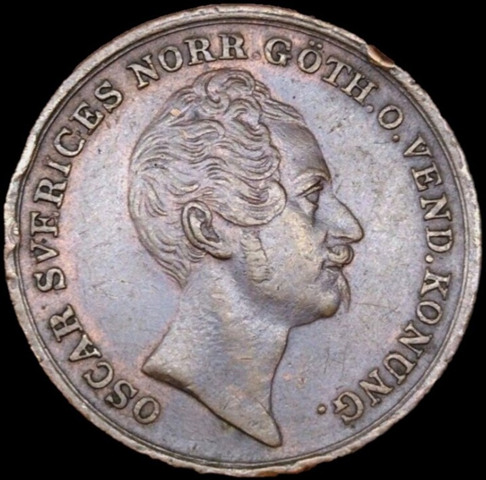 monnaies monde suede sweden oscar i 1 skilling 1850