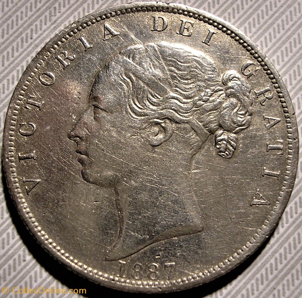 Victoria - Half Crown, 1887 - Kingdom of Great Britain 2 monnaies monde royaume uni victoria half crown 1887 kingdom of great britain