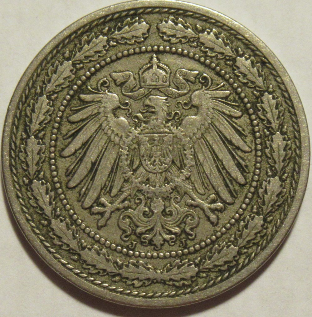 monnaies monde allemagne wilhelm ii 20 pfennige 1892 hamburg german empire