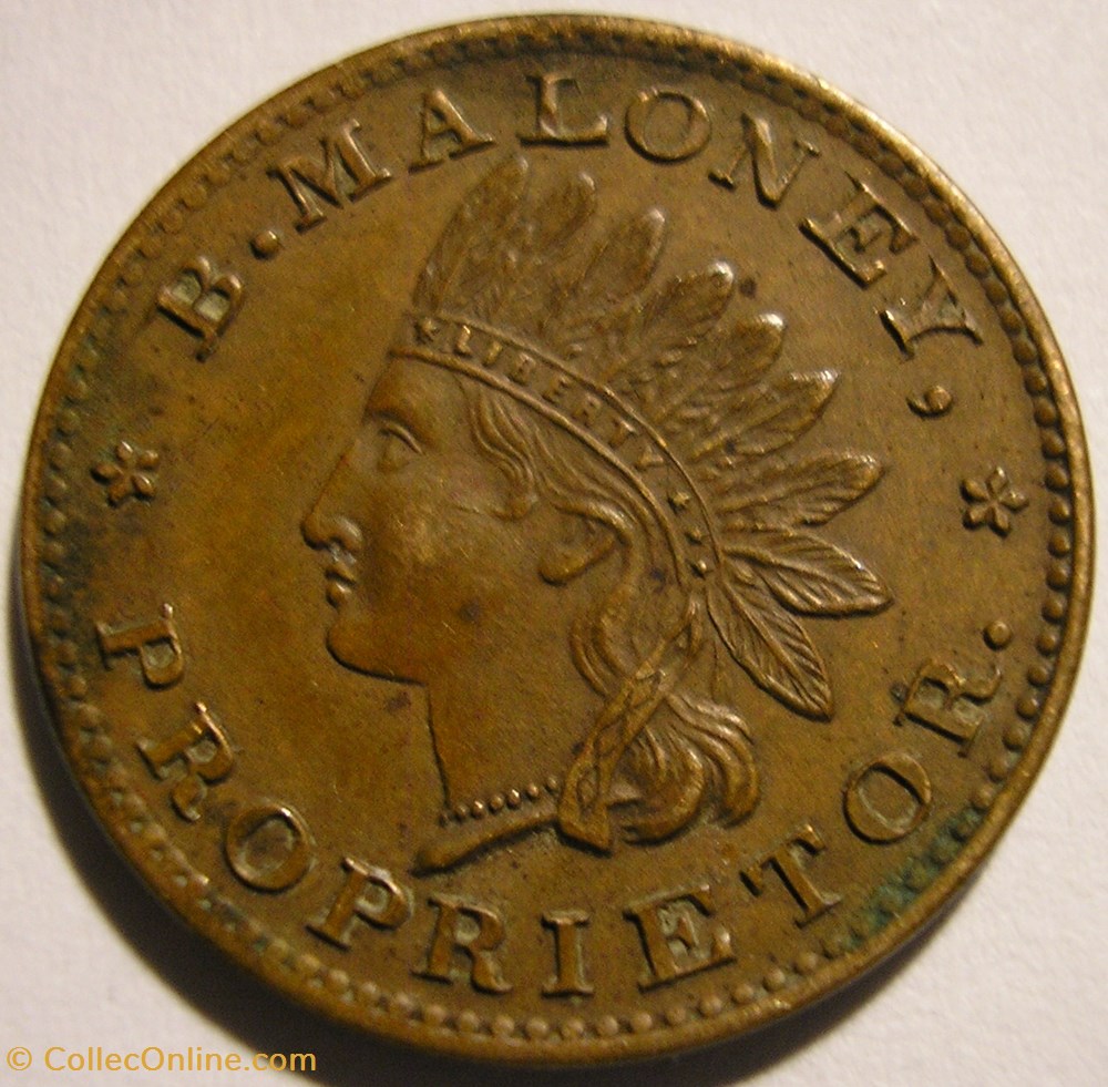 monnaies paranumismatique jetons poids civil war 1863 merchant token b maloney new york usa