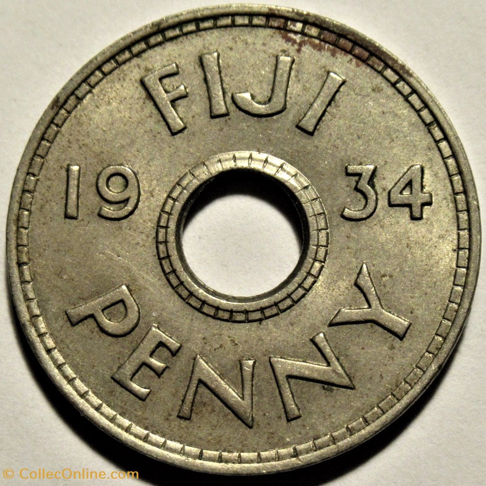 George V - One Penny 1934 - Fiji monnaies monde iles fidji george v one penny 1934 fiji