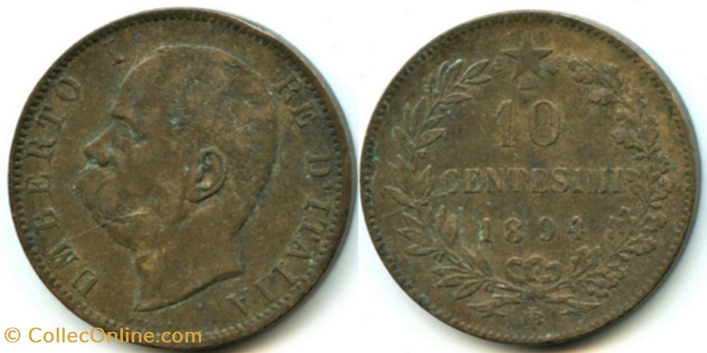 monnaies monde italie 1894 regno italia 10 centesimi birmingham umberto i