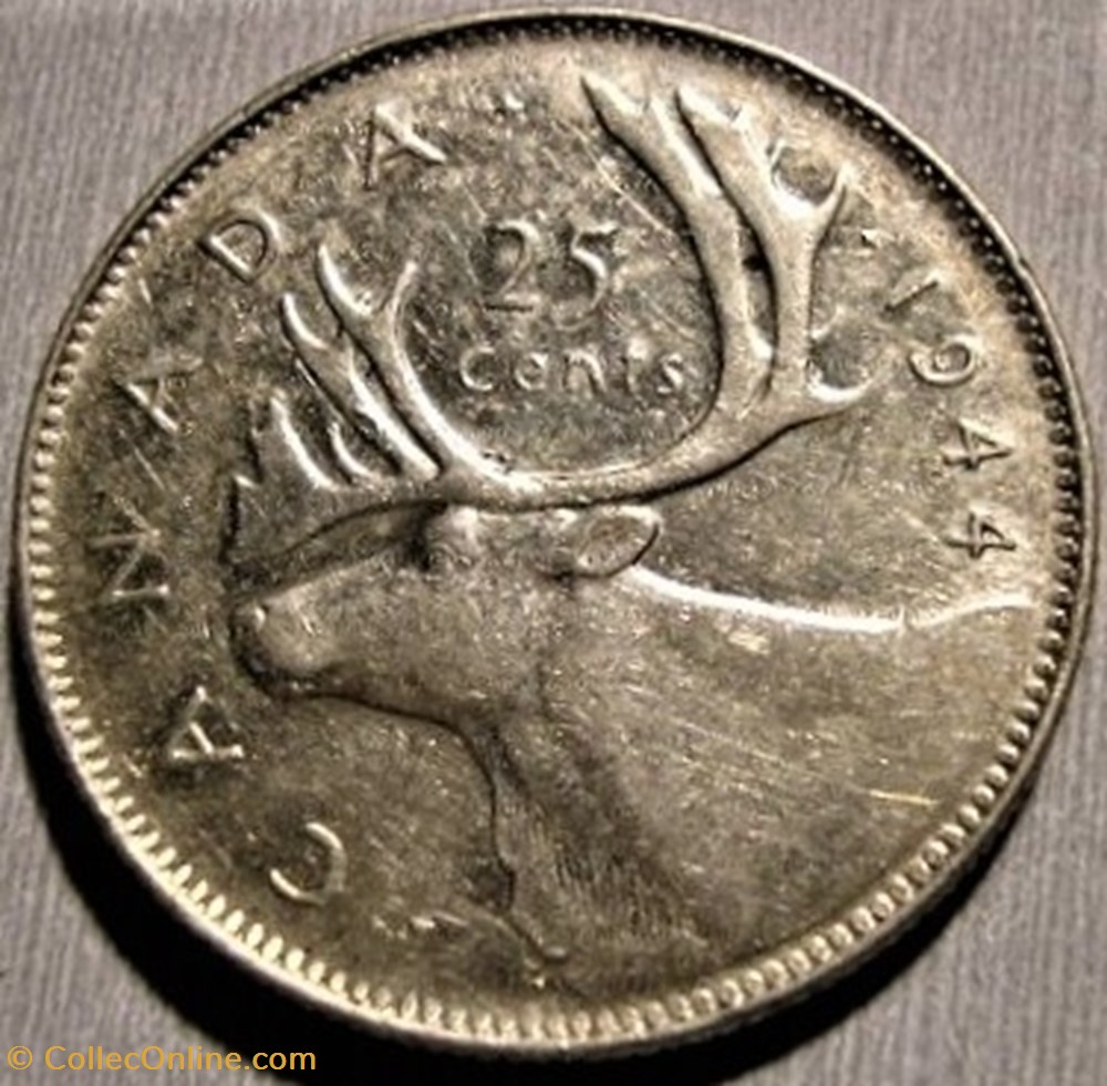 George VI - 25 Cents 1944 monnaie monde canadum george vi 25 cents 1944