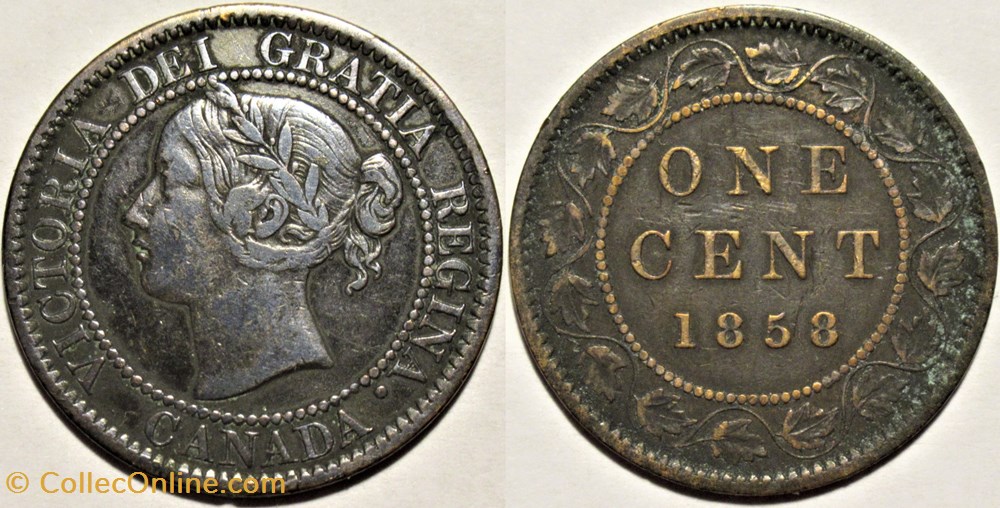 monnaies monde canada victoria one cent 1858