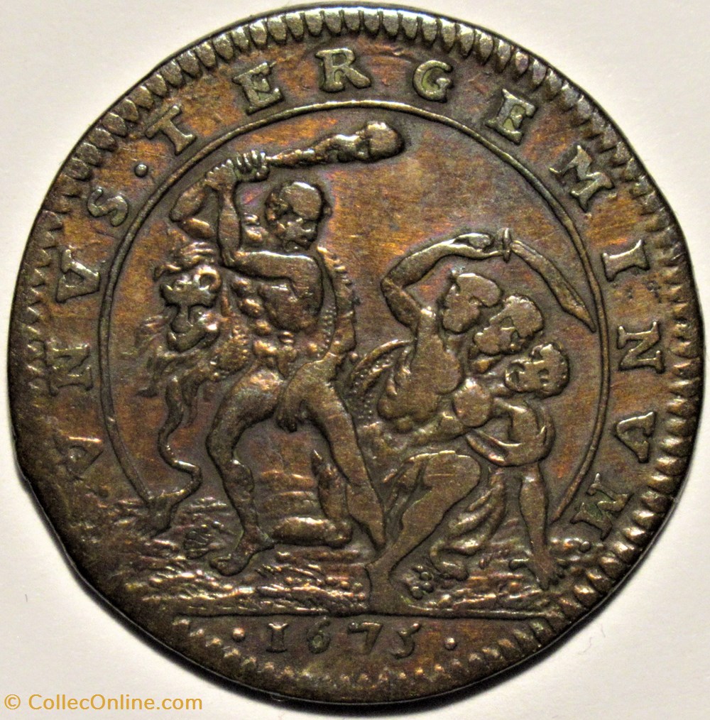 Louis XIV - Jeton 1675, Victoire de Seneffe monnaies paranumismatique jetons poids louis xiv jeton 1675 victoire de seneffe