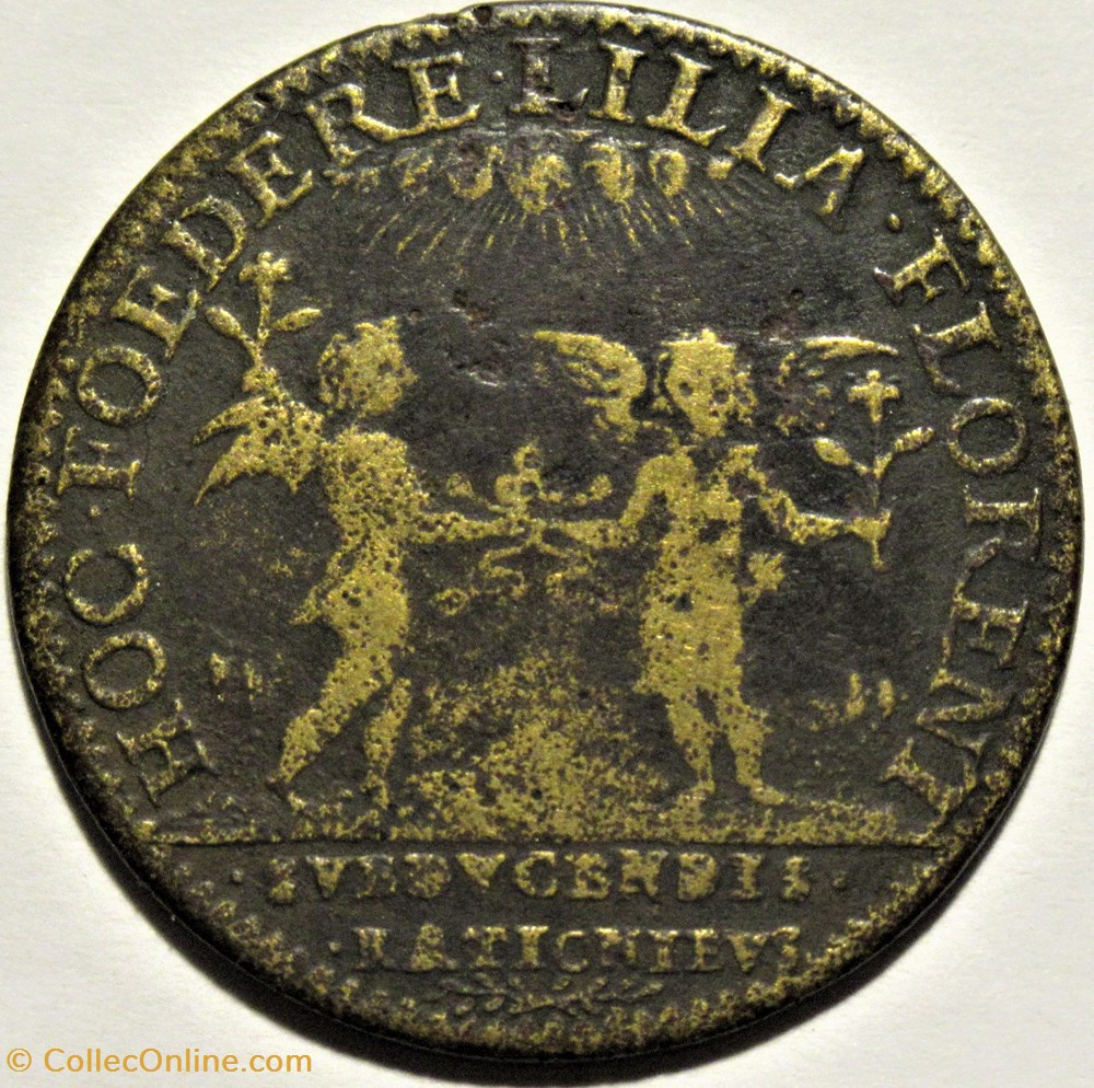 Henri IV - Jeton c.1600 - Mariage avec Marie de Médicis monnaies paranumismatique jetons poids henri iv jeton c 1600 mariage avec marie de medicis
