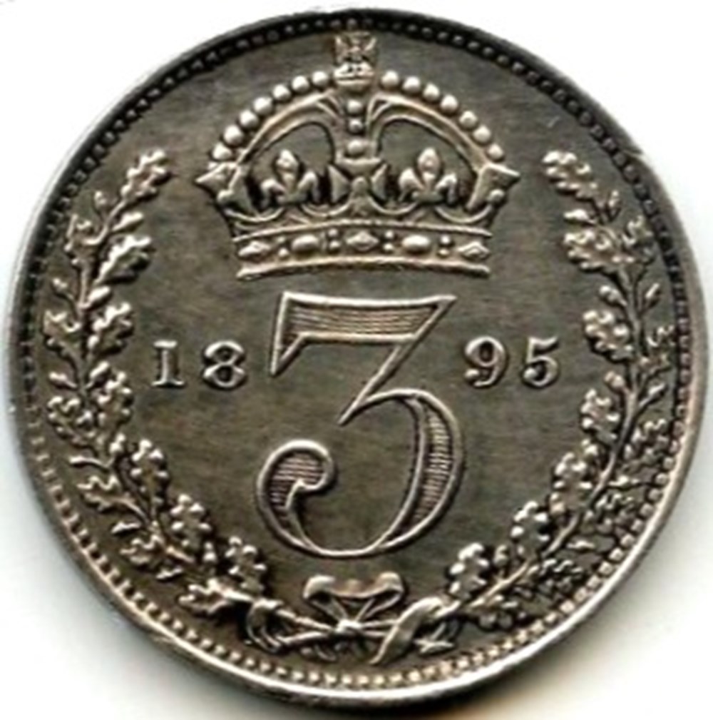 monnaies monde royaume uni victoria 3 pence 1895 maundy kingdom of great britain