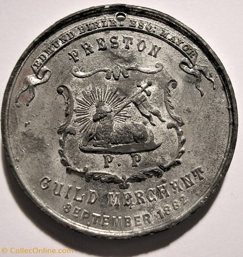 Royal Visit of the Duke & Duchess of Albany to Preston Guild Merchant 1882 Medallion - UK 3 medaille royaume uni royal visit of the duke duchess of albany to preston guild merchant 1882 medallion uk