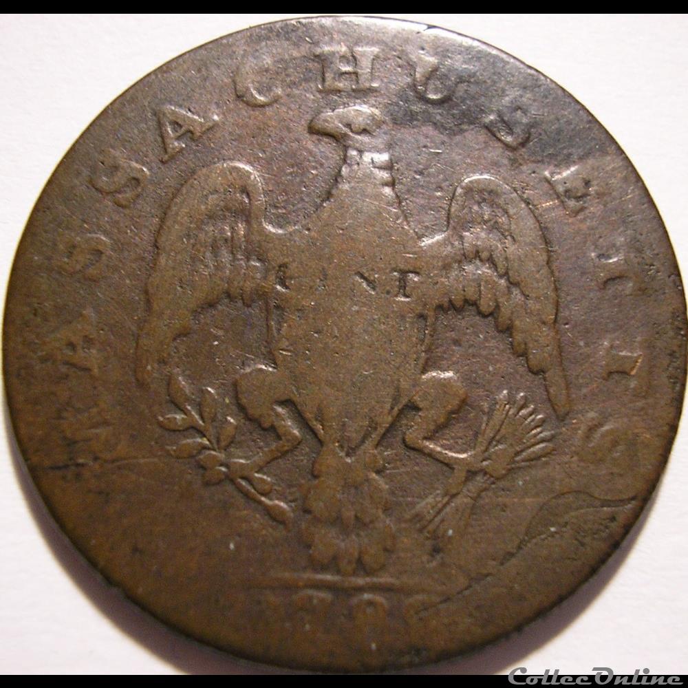 1788 Cent - Massachusetts - Post-1776 Coin monnaie monde etat uni 1788 cent massachusetts post 1776 coin