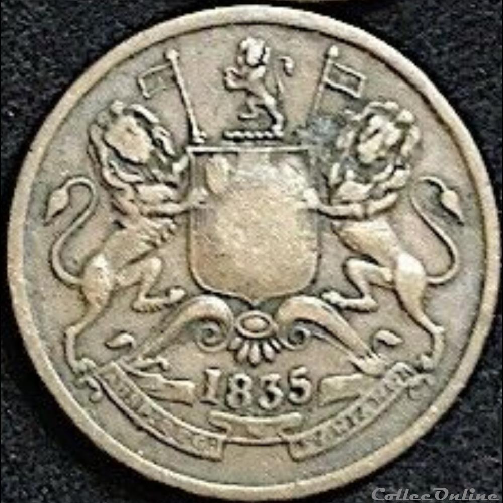 King William IV - Half Anna 1835 Bombay Presidency monnaie monde inde king william iv half anna 1835 bombay presidency