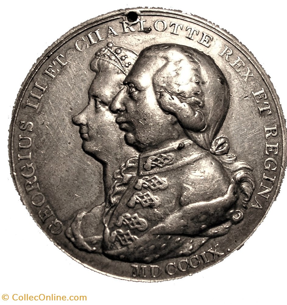 medaille royaume uni george iii charlotte grand national jubilee medal 1809