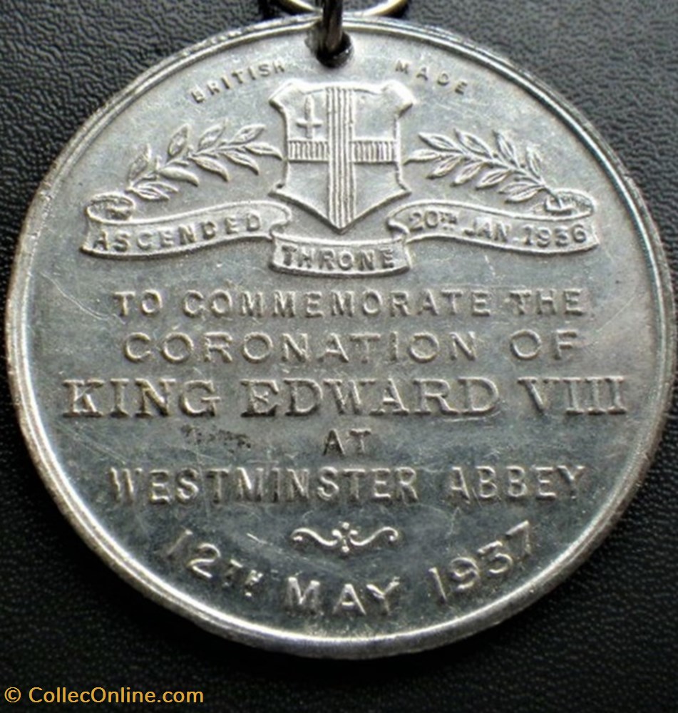 Edward VIII - Coronation Medal 1937 at Westminster Abbey, UK (ex.2) 3 medaille royaume uni edward viii coronation medal 1937 at westminster abbey uk ex 2