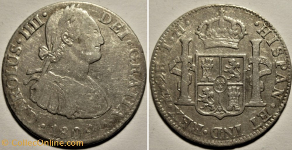 México - 2 Reales 1804 - Carlos IV de España monnaies monde mexique mexico 2 reales 1804 carlos iv de espana